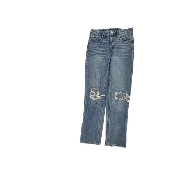 No Boundaries Straight Distressed Women's size 3 Medium Blue Denim jeans - Picture 1 of 4